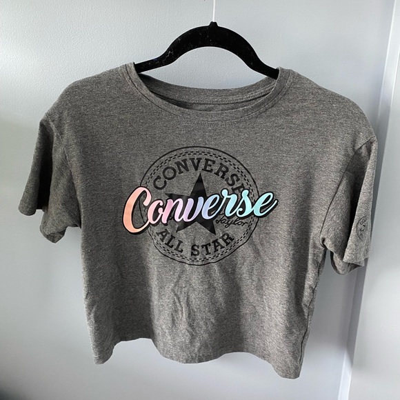 Converse boxy cropped tee in girls size 14 (fits like women’s XS/ XXS) - Picture 1 of 3